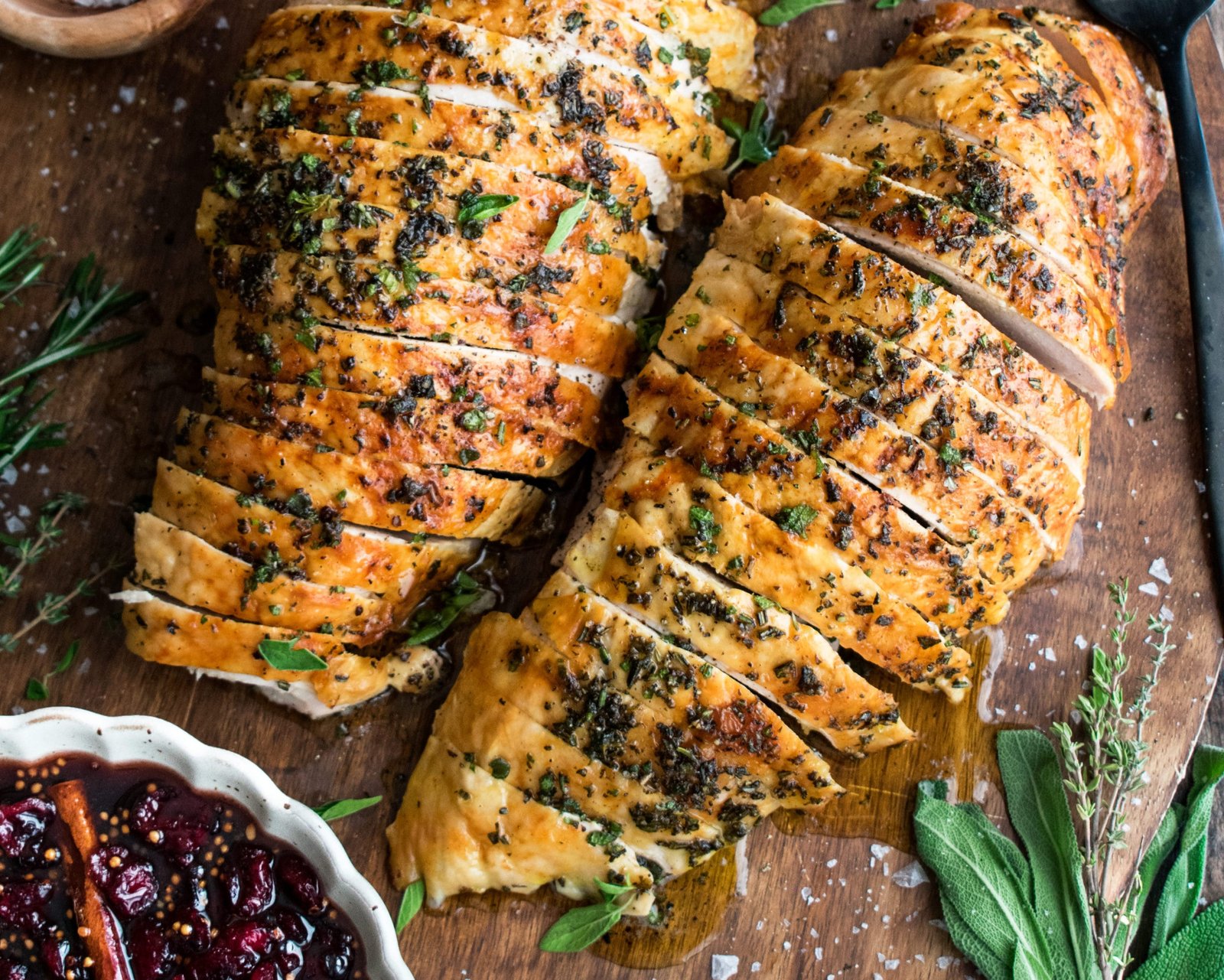BBQ Irish Turkey Breast Served with Cranberry Sauce BBQ Irish Turkey Breast Served with Cranberry Sauce