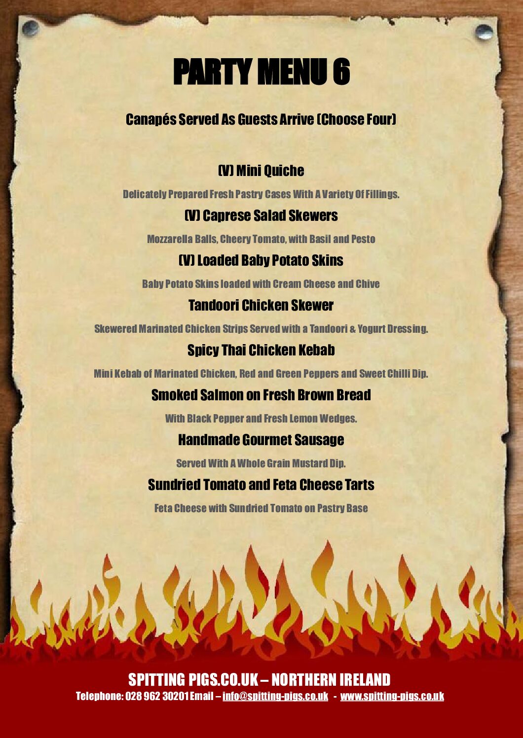 themed bbq menus Catering Spitting Pigs UK